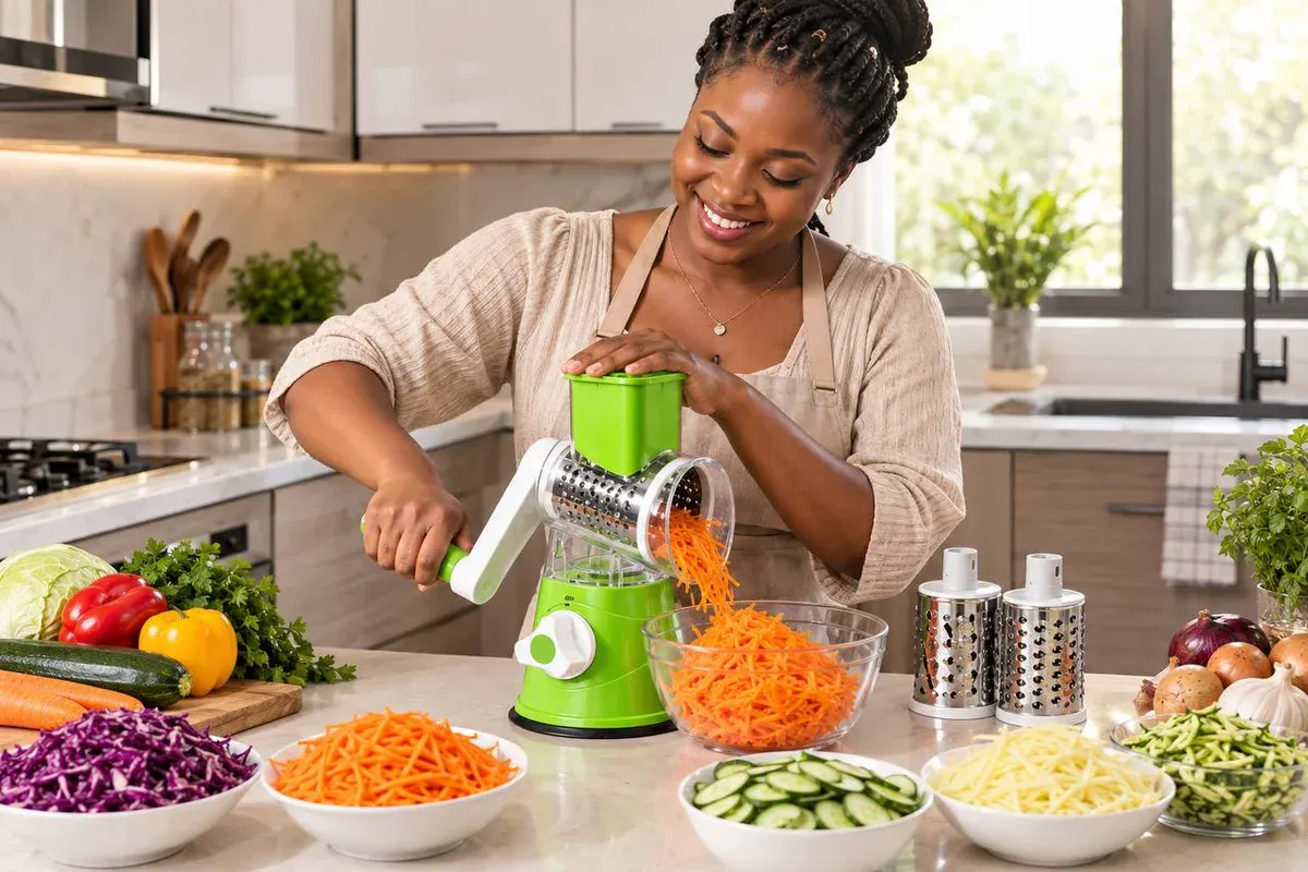 Râpeuse & Trancheuse à Légumes Rotative 3-en-1 — vue 2